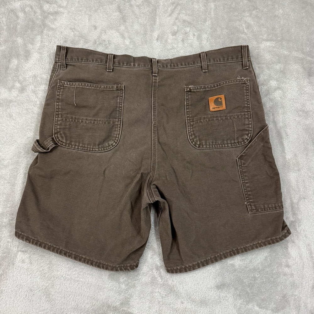 Carhartt Shorts Mens 42 B25 TMB Brown Duck Canvas Distressed Dungaree Vintage